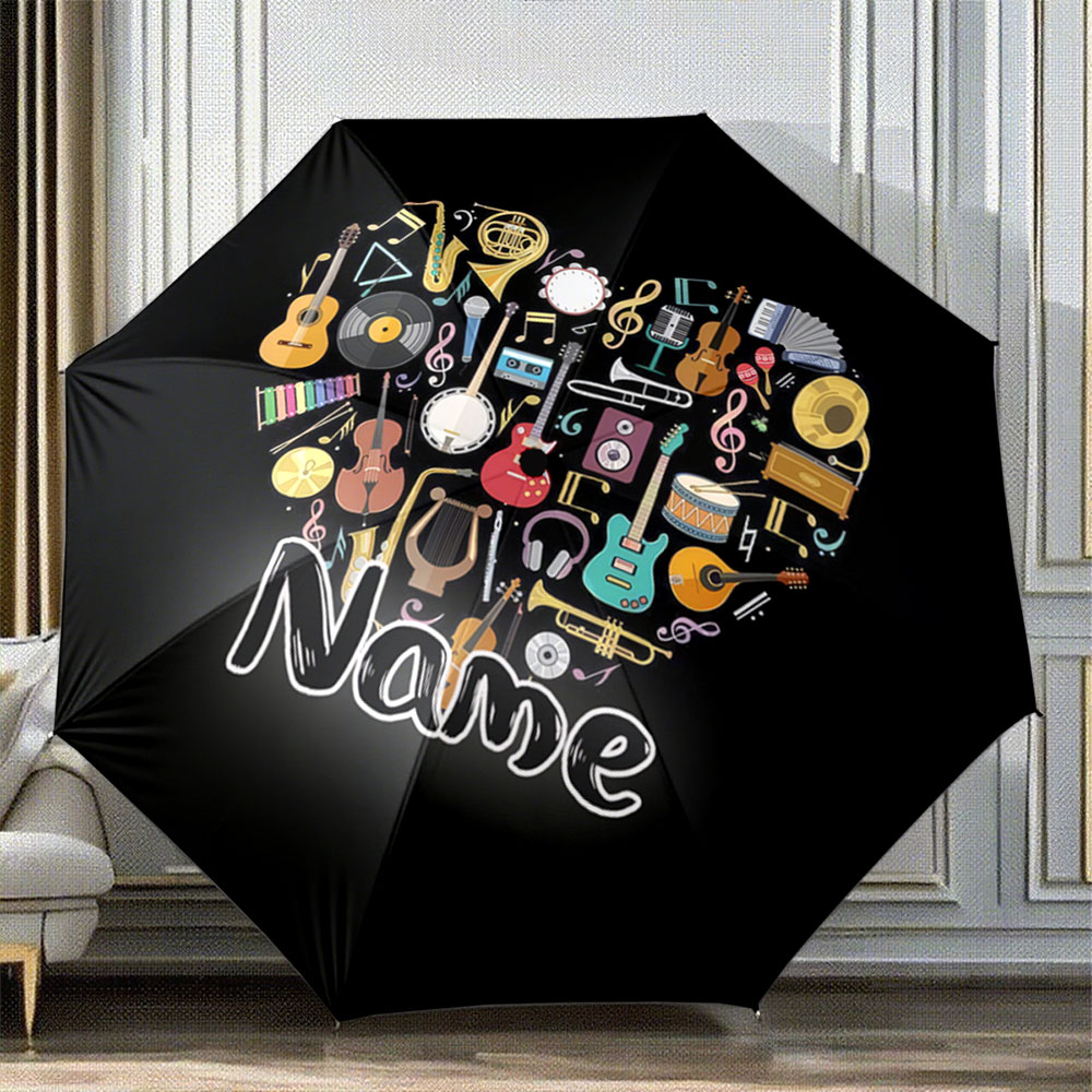 Musical Instrument And Names - Paraplu met gepersonaliseerde naam, 