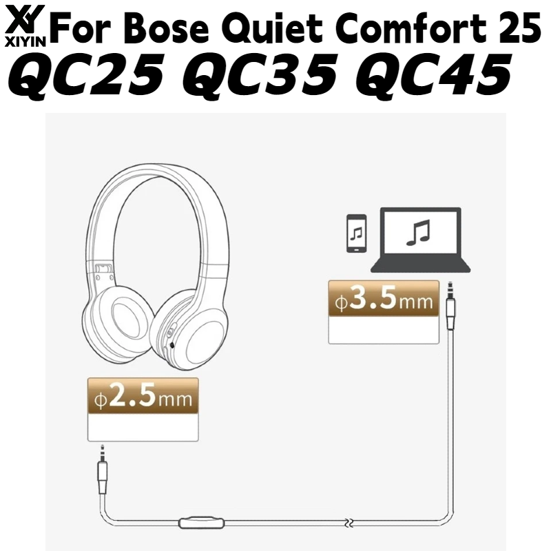Bose Headphone Qc45 - Plug-and-play audiokabel met microfoon, van 2,5