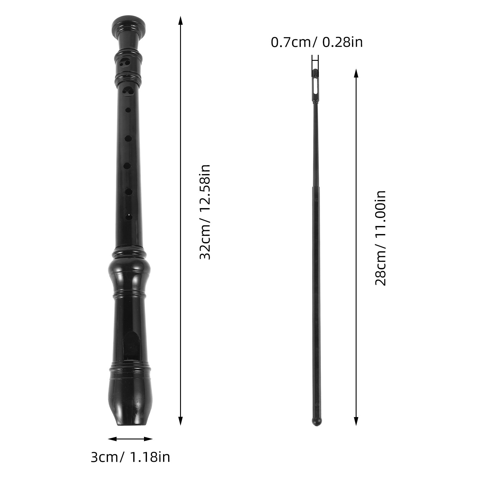 8-gats zwarte transparante sop - Soprano Recorder Plastic recensie en prijs